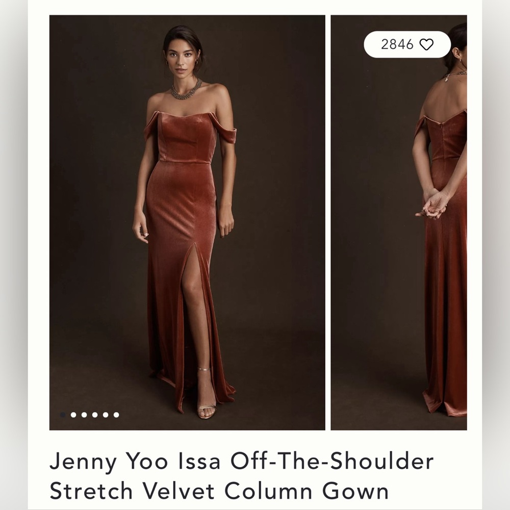 Anthropologie / BHLDN Jenny Yoo Issa Off the Shoulder Dress in English Rose